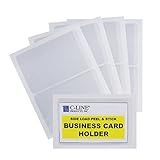 C-Line Self-Adhesive Business Card Holders, Side Loading, 2" x 3-1/2", Clear, 5 Packs of 10 Holders, 50 Total (70238-5)