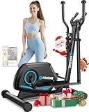 FOUSAE Elliptical Exercise Machine for Home, 16-Level Magnetic Resistance Elliptical Trainer with Hyper-Quiet Drive, 15.5IN AStride, LCD Monitor & App Support, 350LBS Weight Capacity