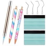 Therwen 10 Pcs Weeding Tools for Vinyl Kit Includes 1 LED Weeding Tools with Light for Vinyl with 5 Different Pen Head 2 Retractable Air Release Pen 2 Vinyl Squeegee for Lettering(Gradient Color)