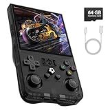 R36MAX Retro Gaming Console, 4.0 Inch Handheld Game Console with 64GB Classic Video Games Inchluded,Support 30+ Simulators,Hand Held Game Console for Christmas (Black)