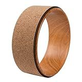 LAPYAPPE Natural Cork Yoga Wheel for Backbend and Stretching Durable Exercise Circle for Yoga Training Massage Tool for Back Pain Relief and Muscle Warm-up