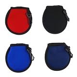 Zelerdo 4 Pack Portable Pocket Golf Ball Washer Golf Ball Cleaner Pouch (Black Blue Red Dark Blue)