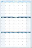 36" x 24" Sky Blue Vertical 90-Day Task, Goals and Objective Erasable Calendar - Large Wall Planner for Home, Office, School - Ideal for Scheduling, Budget Organization - Complete with fine tip dry-erase marker and eraser