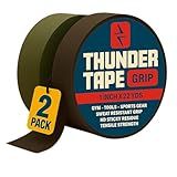 Thunder Tape Tactical Grip Tape – 2 Roll Camo Pack (Green & Brown) – Gun Grip Tape for Rifle, Firearm, Knife Handle, Magazine, Tool, Bow, Camping Gear – 1” x 66 Ft – Non-Reflective, Weather-Resistant