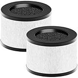 PETOX TZ-K1 Replacement Filter Compatible with ToLife TZ-K1 Air Clean Purifier, AROEVE MK01 MK06, 3-in-1 H12 HEPA Filter for Various Substance, 2 Pack (White)