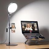 Desk Ring Light with Stand for Computer, 30 Modes Video Conference Lighting