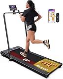 Lichico PulseDrive 8.7 MPH Walking Pad Treadmill w/t BLDC, Fits up to 6' & 47"x16" Super-Long Desk with Handle Bar, Compact Under Desk Treadmill for HomeOffice, Walking Running Machine w/t APP Control