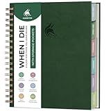 Clever Fox When I Die Planner With Pockets for Documents – End-of-Life Organizer Binder for Important Personal Info & Final Wishes (Dark green)