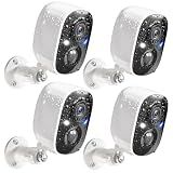 GMK Security Cameras Wireless Outdoor 4 Pack, 2K Battery Powered Cameras for Home Security, Color Night Vision, Motion Detection, 2-Way Talk, IP65 Waterproof, Remote Access, Cloud/SD Storage
