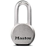 Master Lock Magnum Heavy Duty Solid Steel Silver Padlock with Key, Cut Resistant Gate Locks for Outdoor Fence or Shed, 14/32 x 2 x 15/16 Inches, M930XKADLH
