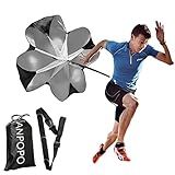 ANPOPO Bfsmile Running Speed Training 56" Parachute with Adjustable Strap, Free Carry Bag. Speed Chute Resistance Running Parachute for Kids Youth and Adults (Black)