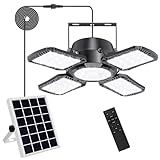 Aqonsie Solar Shed Light Outdoor Indoor, 176LED Solar Powered Motion Sensor Pendant Light Daytime Available, Solar Indoor Lights with 5 Lighting Modes & Remote for Shed Gazebo Barn Garage Home