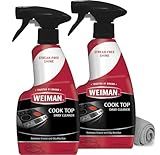 Weiman Glass Cooktop Cleaner & Polish For Daily Use on Ceramic, Induction Stove Top, Removes Grease & Oily Residue, Streak Free Shine, 12 oz, 2 Pack, Micro Fiber Buffing Towel