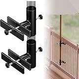 SANKINS Patio Umbrella Holder for Deck Railing, Adjustable Patio Umbrella Base Outdoor Umbrella Stand, Patio Umbrella Clamp Deck Umbrella Mount for Balcony, Patio Railing