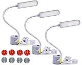 EVISWIY Sewing Machine Light LED Magnetic Work Light Lamp 30LED 6W Multifunctional Flexible Gooseneck Sewing Lamp with Magnetic Base for Workbench Lathe Drill Press Silver 3Pack