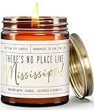 Mississippi Gifts, Mississippi Decor for Home - 'There's No Place Like Mississippi Candle, w/Citrus, Lavender & Magnolia I Mississippi Souvenirs I Mississippi State Gifts I 9oz Jar 50Hr Burn, USA Made