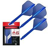 Target Darts K Flex Integrated Dart Flight and Shaft, No.6 Blue (Medium) | 3-Pack K-Flex - No. 6, Kflex Precision-Molded 2-in-1 Dart Flights and Dart Shaft | Professional Dart Accessories
