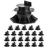 VEVOR Deck Blocks 24 PCS, 2000lbs / 907.18kg Load Capacity Deck Support Plastic Pedestal Paver, Raising 2.36-5.31 inch / 60-135 mm, Height Adjustable Shed Foundation Base for Wood Concrete Metal
