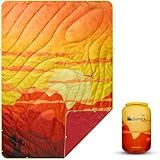 Gonex Camping Blanket with Aero-Warmth Tech Layer, Puffy Printed Packable Blanket Ultralight & Warm Wearable Water-Resistant Quilt for Outdoor, Camping, Hiking, Travel, Picnics 79" X 55"(Desert)