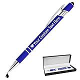 STREADVE Personalized Custom Pens with Name Engraved Logo Text Pen Customized Smooth Writing Pens Personalization Gift for Men Women Wedding Office Business Promotion, Blue