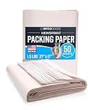 Bryco Goods Newsprint Packing Paper Sheets for Moving - 1.5lb - 50 Sheets of Newspaper Paper - Wrapping and Protecting Fragile Items, Box Filler, Shipping Supplies - 27" x 17" - Made in the USA