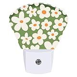 AKKAVNIA Night Light Retro Groovy Flowers Plug-in LED Dusk-to-Dawn Sensor Soft Night Lamp,Suitable for Home Bedroom Bathroom Hallway Stairs