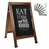 TenXVI Designs 40"x22" A-Frame Sign, Torched Wood Sandwich Board, Double-Sided Magnetic Chalkboard for Cafe, Bar, Restaurant Owners, Wedding Planners, Outdoor Sandwich Board Signs