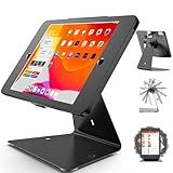 iPad Kiosk Stand 10.2-inch (9th/8th/7th Gen) – Aluminum Lightweight Anti-Theft Locking Countertop Stand with Keyed Enclosure, 360° Swivel & Flip for Customer Display, POS Holder, Commercial-Grade