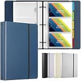 MaxGear Business Card Book, 180 Cards Organizer for Men & Women, Portable Name Card Holders Binder File for Business Cards, 5 Color Index Tabs, Polypropylene, Blue
