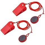 Gosknor 2pcs Universal Treadmill Magnet Safety Key, Red, Round, 39 Inch, PVC & Magnet, Suitable for Most Treadmills
