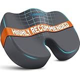 TushGuard Seat Cushion for Office Chair Memory Foam Non-Slip Cushion Back, Relief Chair Pad, Butt Pillow for Office, Car, Computer Desk, Grey, X-Large