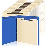 Skyygemm 36 Pcs Self Adhesive Folder Dividers with 2 Twin Prong Fasteners Letter Size Manila 11.22 x 9.45 Inches Self Adhesive File Divider for Organizing Medical Law Office Binder Classification