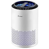 AROEVE Air Purifiers for Bedroom Home, Air Purifier For Smoke Pollen Dander Hair Smell Air Cleaner with Sleep Mode Speed Control For Bedroom Office, MK01- White(Available for California)