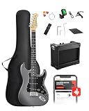 DONNER DST-80 Electric Guitar 39” Beginner Electric Guitar Kit with Amp, Classic SSS Pickup Complete with Gig Bag, Tuner, Capo, Strap, Picks, and Free Online Lessons