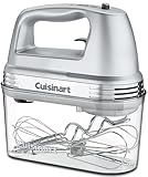 Cuisinart Power Advantage Plus 9-Speed Hand Mixer, 220W Motor, Electric Mixer with Dishwasher-Safe Beaters, Storage Case, HM-90BCS, Brushed Chrome