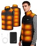 Torlaist Heated Vest for Men with 15,000 mAh Battery Pack, Lightweight Men's Heated Vest with 21 Heating Zones for Outdoor