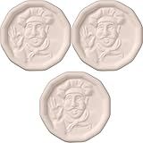 JBK Pottery Pot Minder Ceramic Boil Spill Stopper Disc - Kitchen Overflow Preventer for Noodles, Soups, Pasta, Seafood - Heat, Steam & Splatter Saver for Stove & Microwave - 2.3", Set of 3 Chef Design