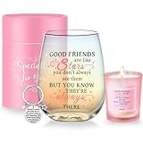 Yalucky Friendship Gifts for Women Wine Glasses Drinking Personalised Birthday Gifts for Friend Men Special Friends Gift Leaving Gift for Her Colleague Best Friend