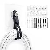 Hanging Cable Organizer System with Self Adhesive Hooks – Silicone Cord Ties for Kitchen Appliances, Power Tools, Computer Cords & Phone Chargers, Desk Cable Management (12 Pack, 3 Colors)