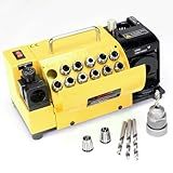 MRCM Drill Bits Sharpener,3mm -15mm Drill bit Grinding Machine MR-13A, 95° to 135° Point Angle Re-Sharpener, Portable Bits Sharpening Machine with 13 Collets,All-Metal Housing
