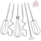 Hand Mixer Attachments Compatible with KitchenAid Hand Mixer KHM3 KHM5 KHM7 KHM9, Hand Mixer Turbo Beaters for Kitchenaid, with Whisk, Dough Hooks and Blending Rod Replacement (6 Pack)