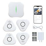 Smart Water Leak Detectors for Home WiFi with App Alerts, Stechro Ajustable 120dB Water Sensor Alarm Leak Detector for Basements Sink Kitchen Laundry, 4 Water Sensors & 1 Gateway
