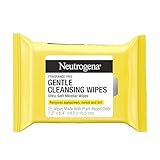 Neutrogena Gentle Facial Cleansing Wipes, Ultra-Soft Micellar Cleansing Wipes for Effortless Cleansing Made Gentle, Fragrance Free Face Wipes for Sensitive Skin, Hypoallergenic, 25 ct