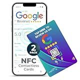 Google Review NFC & QR Tap Card by Capture 360, NFC Instant Review card, All Phones Compatible, Friendly Dashboard, Live Analytics, Reusable Card, Boost Business Feedback (Blue, 2-Pack Google Cards)