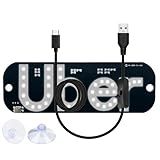 LED Light Signs for Car Windshield,Taxi Logo with Suction Cups, USB Type C Cable, Rideshare Sign for All Vehicles (White)