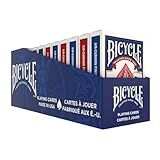 Bicycle Jumbo Index Playing Cards, 12 Pack Bulk Set of Large Print Poker Size Cards, Red & Blue Backs, for Easy Reading, Family Card Games, Classrooms, and Casino Play