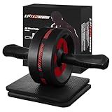 EnterSports Ab Roller Wheel for Abs Workout - Abdominal Exercise Equipment with 2 Knee Pads for Home Gym, Core Strength Training, Fitness Equipment for Men & Women (Red)
