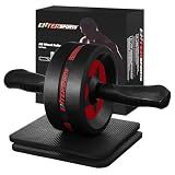 Ab Roller Wheel for Abs Workout - Abdominal Exercise Equipment with 2 Knee Pads for Home Gym, Core Strength Training, Fitness Equipment for Men & Women (Red)
