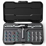Bomivoi 24 in 1 Magnetic Screwdriver Set, DIY Ratchet Screwdriver Set, Multi Bit Magnetic Drive Set with Detachable Ratchet Handle, Portable Precision Repair Tool Kit for Furniture Computer Bicycle