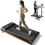 Walking Pad, Under Desk Treadmill with Incline for Home Office, Portable Walking Treadmill & Flat Running Machine, Quiet|Compact|2.5HP|300 LBS|Remote Control|LED Display (Black)